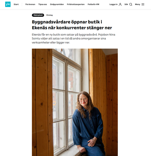 Byggnadsvårdare öppnar butik i Ekenäs när konkurrenter stänger ner
